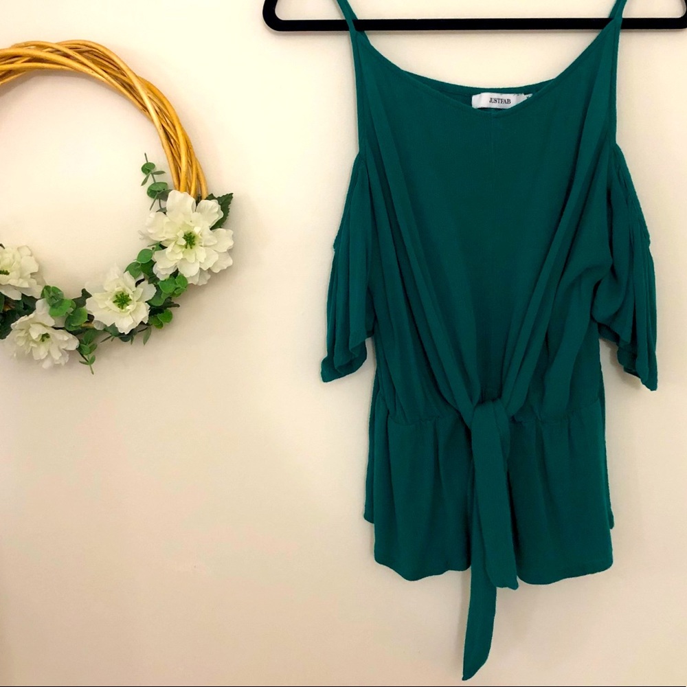 JustFab Cold Shoulder Top
